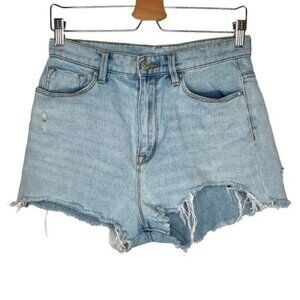 BDG Urban Outfitters mom high rise light wash denim cut off jean shorts size 28